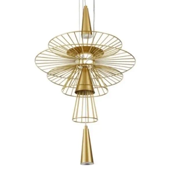 Metalowa lampa zwisowa Susso ST-8713P-S Step do salonu złota