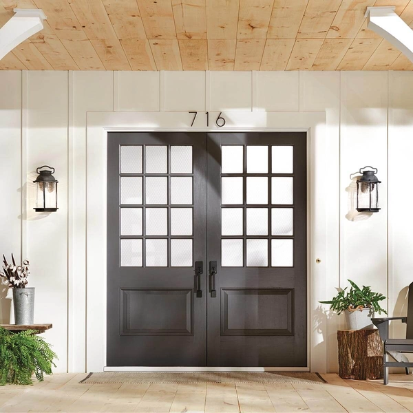 Kinkiet elewacyjny Ashland Bay KL-ASHLANDBAY2-L-BU Kichler metalowa IP44 brązowa