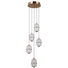 Szklana lampa wisząca Alani PND-34375-5-HBR LED 140W 3000K nad stół złoty