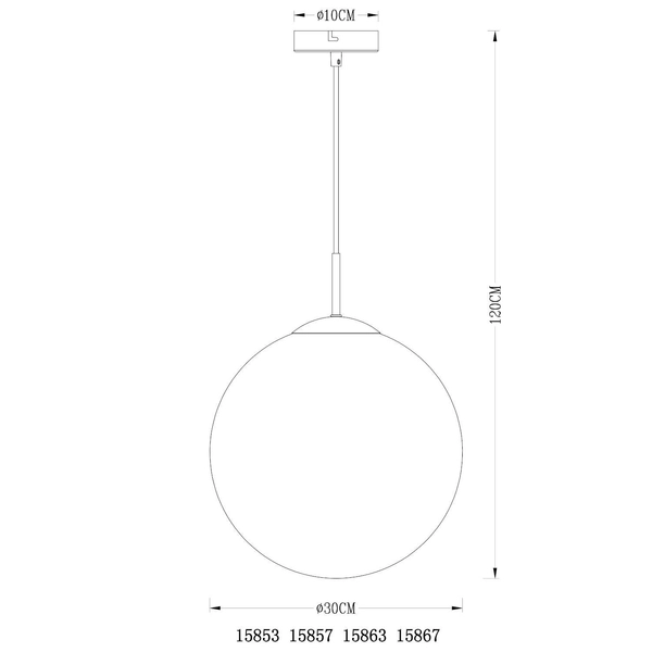 LAMPA wisząca VARUS 15853 Globo OPRAWA kula ball szklana chrom przezroczysta