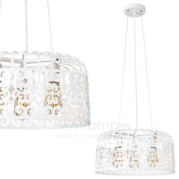 LAMPA wisząca ALESSANDRA 2163 Rabalux ażurowa OPRAWA metalowy zwis vintage biały