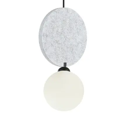 Kulista lampa wisząca Andrea PND-59779-1M-LGR nad wyspę czarna szara