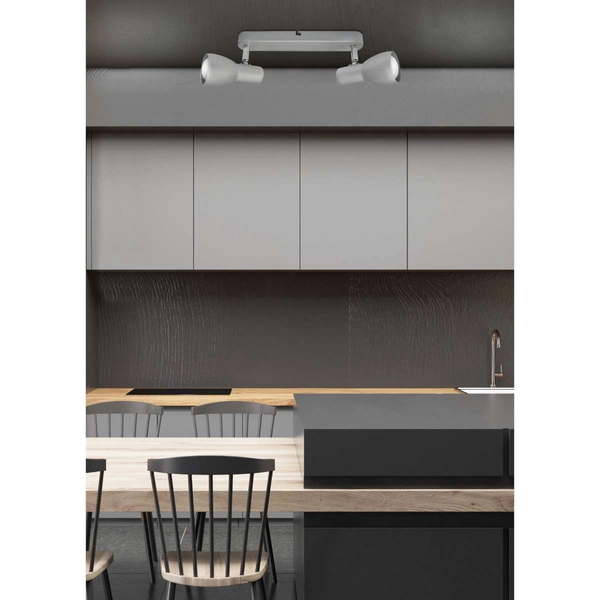 Sufitowa lampa PICARDO 92-44211 regulowana listwa reflektorki szare srebrne