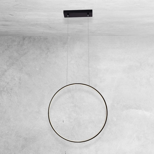 Wisząca lampa czarna Agaro 5312 LED 27W 4000K ring nad łóżko