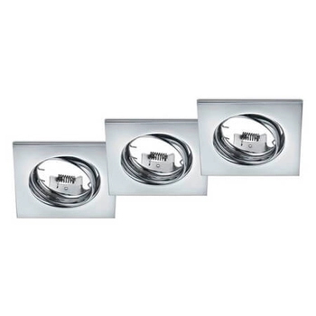 Zestaw trzech lamp sufitowych JURA 650000306 wpuszczane kwadratowe chrom