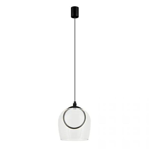 Pierścieniowa wisząca lampa 23080 LED 6W 3000K przezroczysta czarna