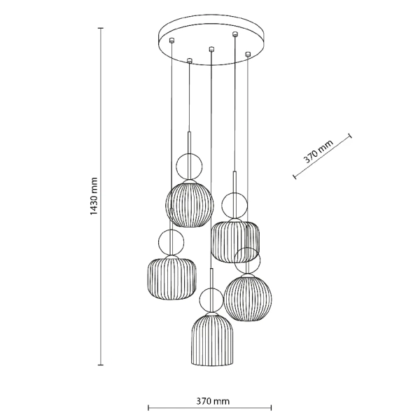 Wisząca lampa do przedpokoju Sophia Cognac 11593 szklana czarny biały