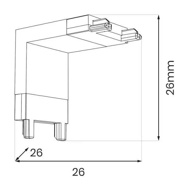 Narożny łącznik do systemu szyn magnetycznych Slim Magnetic ML2213 czarny