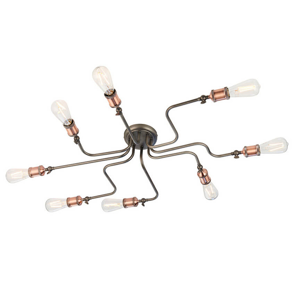 Wielopunktowa lampa sufitowa Hal 81610 retro miedziany cyna