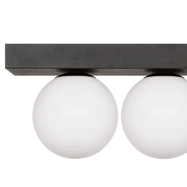 Potrójna lampa sufitowa SPHERE 1203 Zumaline kulista szklana czarny biały