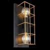 Loftowy kinkiet salonowy klatka Merril 15530B-2W Globo lampa druciak złota