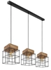 Lampa wisząca Merril 15530-3H metalowe klatki czarne drewno