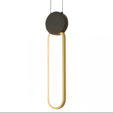 Owalna lampa wisząca 23100 LED 13W 3000K ściemnialna czarny złoty OUTLET