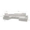 Salonowy narożnik CONTINENTAL 5900168831650 L sofa rozkładana