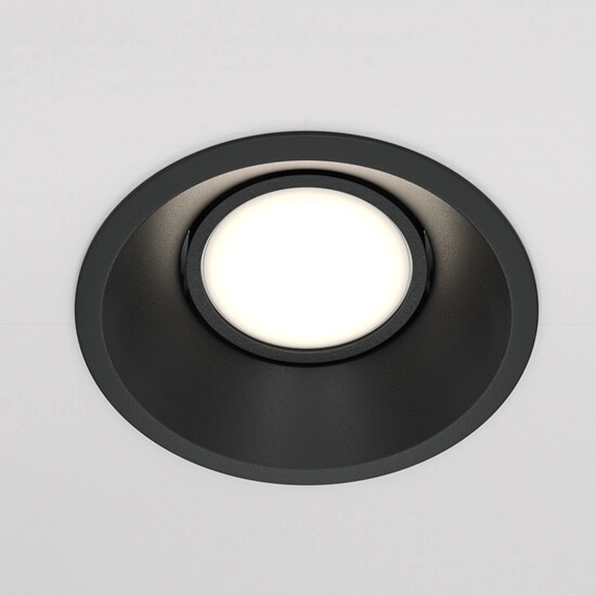 Sufitowe oczko podtynkowe Dot DL028-2-01B metalowe czarne