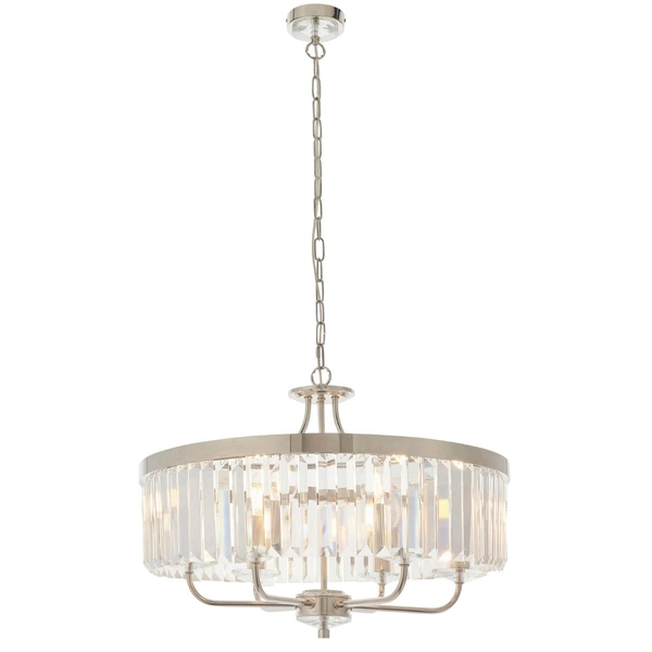 Żyrandol glamour L&-190263 Light& szklane kryształki nikiel