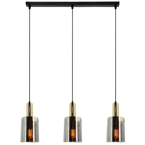 Wisząca lampa loft 2021/3 BL 2RG nad łóżko czarna złota