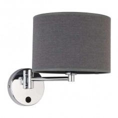 Kinkiet LAMPA ścienna HOTEL 9303 Nowodvorski abażurowa OPRAWA okrągła szara