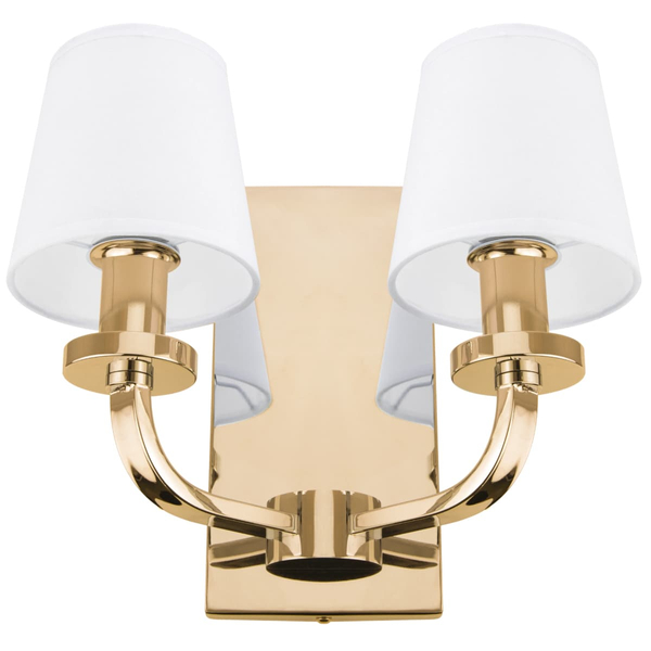 Klasyczny kinkiet New York w02510au-wh Cosmolight metal tkanina złoty biały