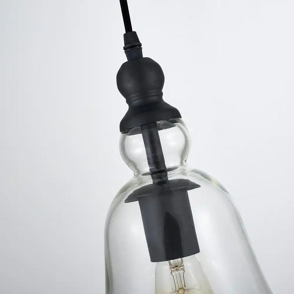 Loftowa LAMPA wisząca PARIS P01789BK Cosmolight industrialny zwis szklany przezroczysty