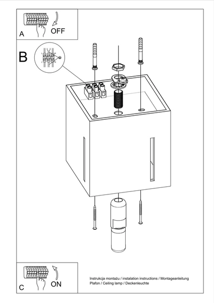LAMPA sufitowa SL.0399 betonowa OPRAWA kostka downlight szara