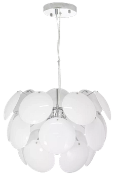 Biała lampa wisząca 6736/3 8C WHITE GL szklane spodki