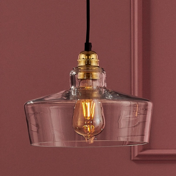 Wisząca LAMPA skandynawska LONGIS 10873105 Kaspa loftowa OPRAWA szklany ZWIS okrągły złoty przezroczysty czarny