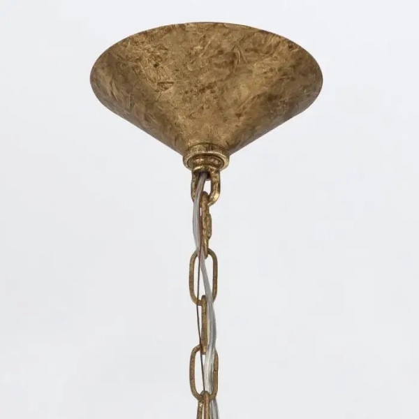 Łańcuchowa lampa wisząca Meridian QN-MERIDIAN-3P-DG krążki przydymione złote