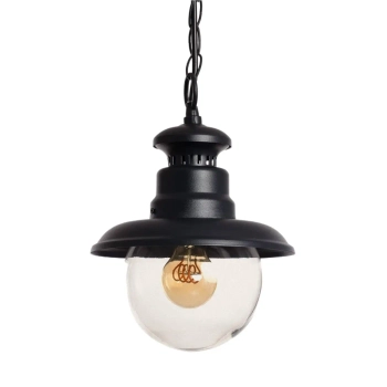 Klasyczna lampa wisząca Castelo ABR-LWZ-IP44-CAST na łańcuchu IP44 czarna