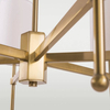 Modernistyczna LAMPA wisząca DENVER P06970BR-WH Cosmolight abażurowy żyrandol na łańcuchu złoty