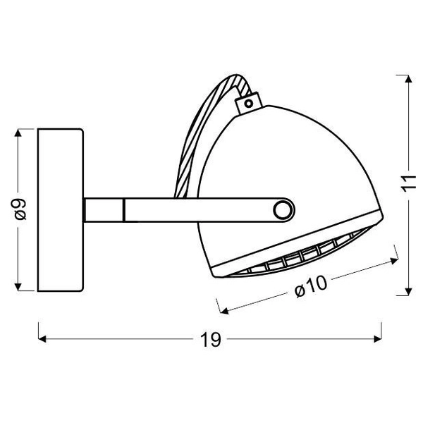 Ścienna lampa PENT 91-67999 regulowana metalowy kinkiet reflektorek szary