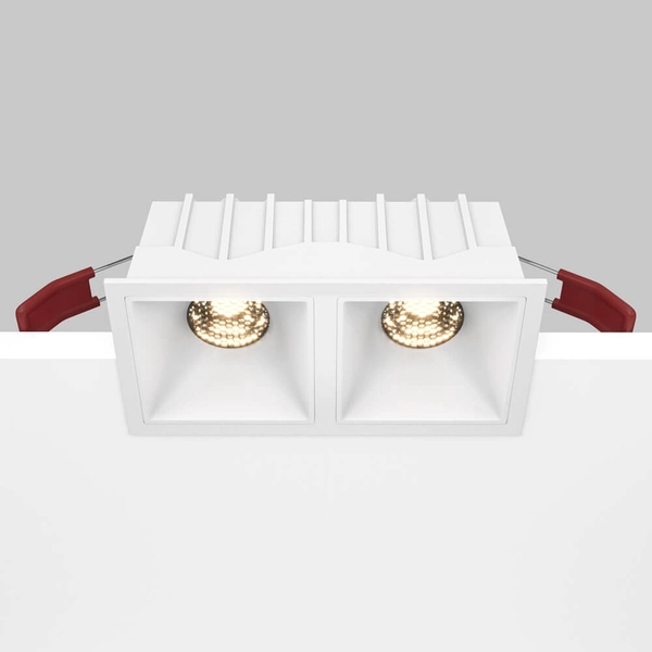 Podwójna lampa wpuszczana Alfa DL043-02-10W3K-D-SQ-W LED 20W 3000K biały