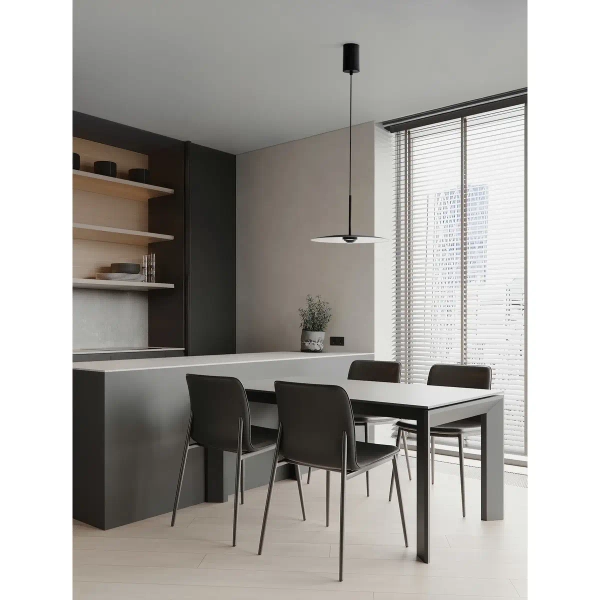 Wisząca lampa nad wyspę JONTILA LE45436 LED 8W 3000K talerz czarny