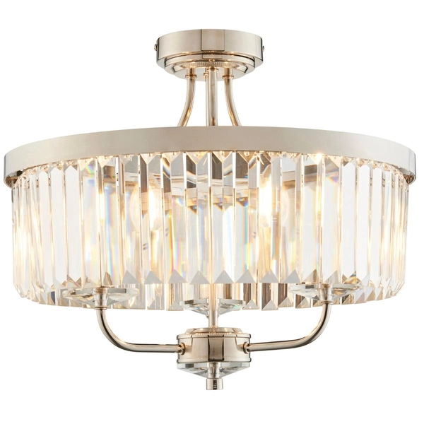 Sufitowa lampa glamour L&-190264 Light& z kryształkami nikiel