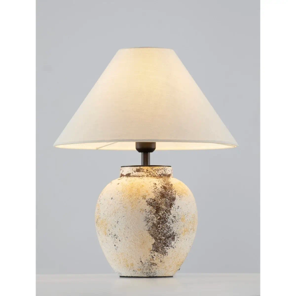 Ceramiczna lampa stołowa BELUNCA LE45282 do sypialni biały beżowy