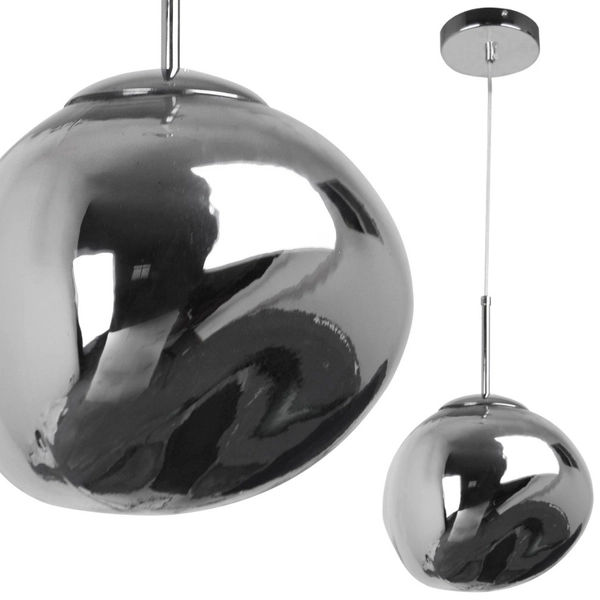 LAMPA wisząca PARMA 316288 Polux loftowa OPRAWA szklany zwis srebrny