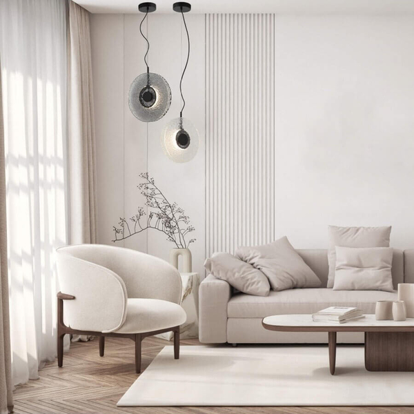 Okrągła lampa wisząca 23075 LED 11W 3000K dysk szklany czarny