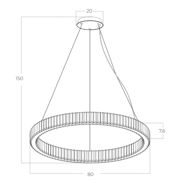 Zwisowa lampa kryształowa SPARK AZ5791 Azzardo LED 72W 3000K chrom