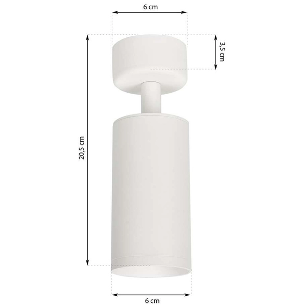 Spot LAMPA sufitowa MICA ML6087 Milagro metalowa OPRAWA tuba biała