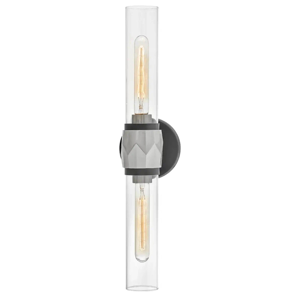 Podwójna lampa ścienna Ellison HK-ELLISON2-BK-BN nad lustro IP44 nikiel