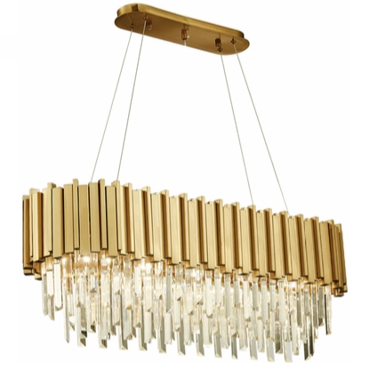 Podłużny żyrandol glamour CGPIPORGANBRASSLONG mosiądz