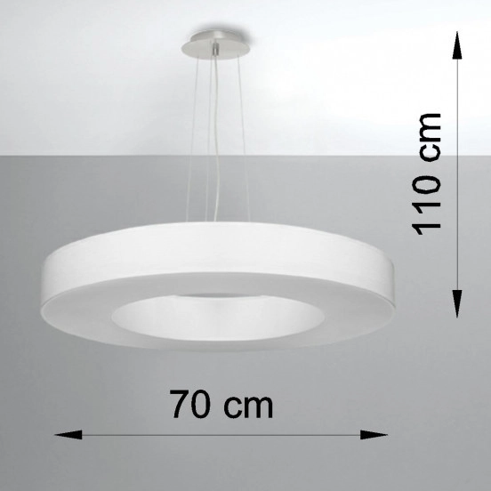 LAMPA wisząca SL.0753 materiałowa OPRAWA zwis okrągły biały