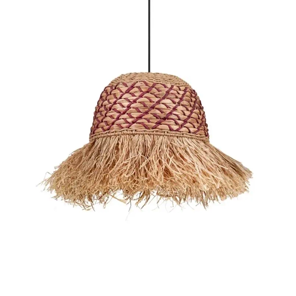 Rustykalna lampa wisząca FANLIZA LE45358 drewniana brązowa