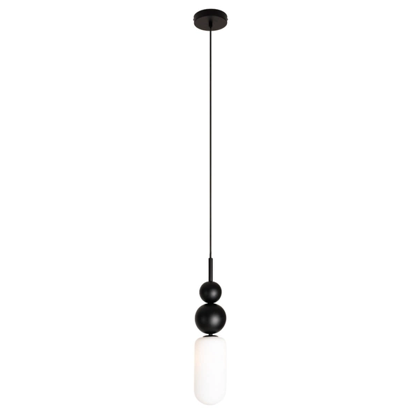 Nowoczesna lampa wisząca NOVA P0641 do salonu kulki czarne białe