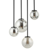 Kulista lampa sufitowa do salonu Tulia 33502 Sigma szklana czarna szara