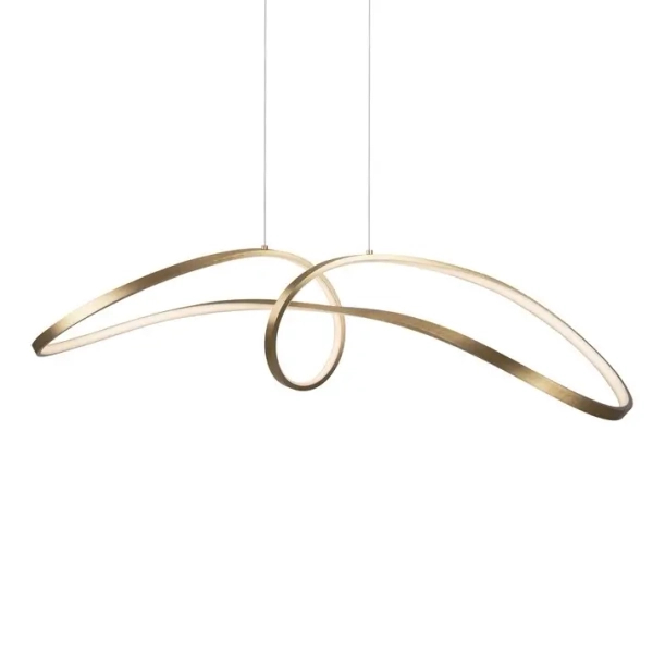 Zwisająca lampa do salonu Curve MOD156PL-L52G4K LED 42W 4000K mosiądz