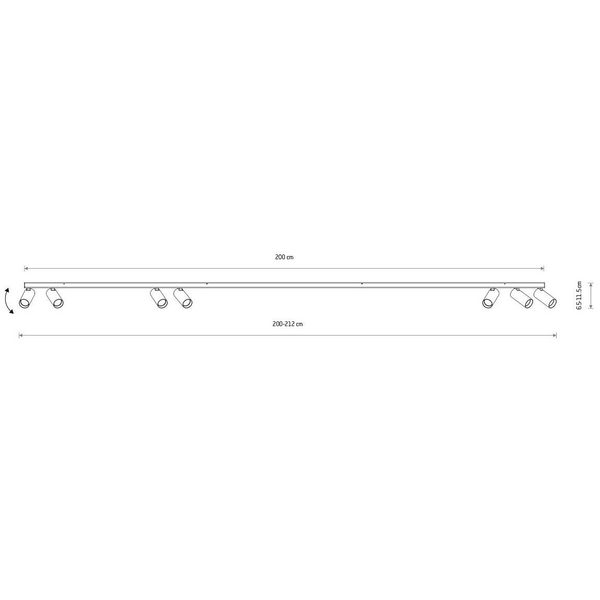 Sufitowa lampa z regulacją Fourty 11441 na belce jedwabisty szary