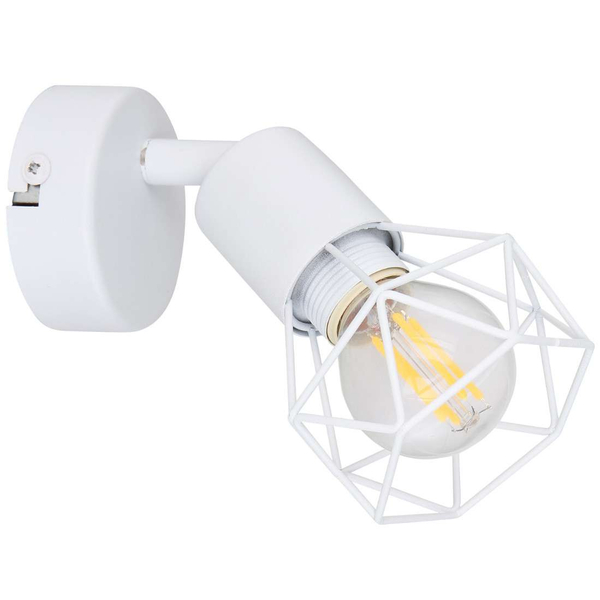 Industrialna LAMPA ścienna XARA I 54802W-1 Globo druciana OPRAWA metalowy kinkiet biały