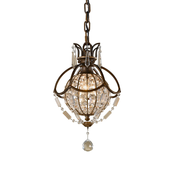 Pałacowa lampa wisząca Bellini FE-BELLINI-P Feiss kryształowa metalowa brązowa