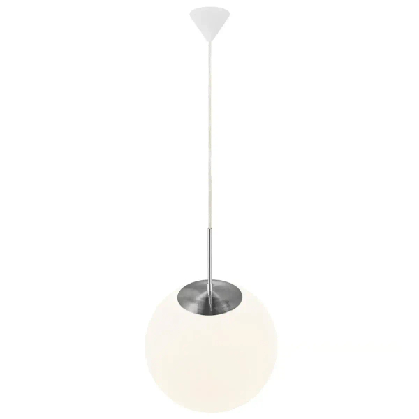 Szklana lampa wisząca kula CAFE 39583001 do salonu biały srebrny